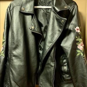 Jou Jou leather floral jacket